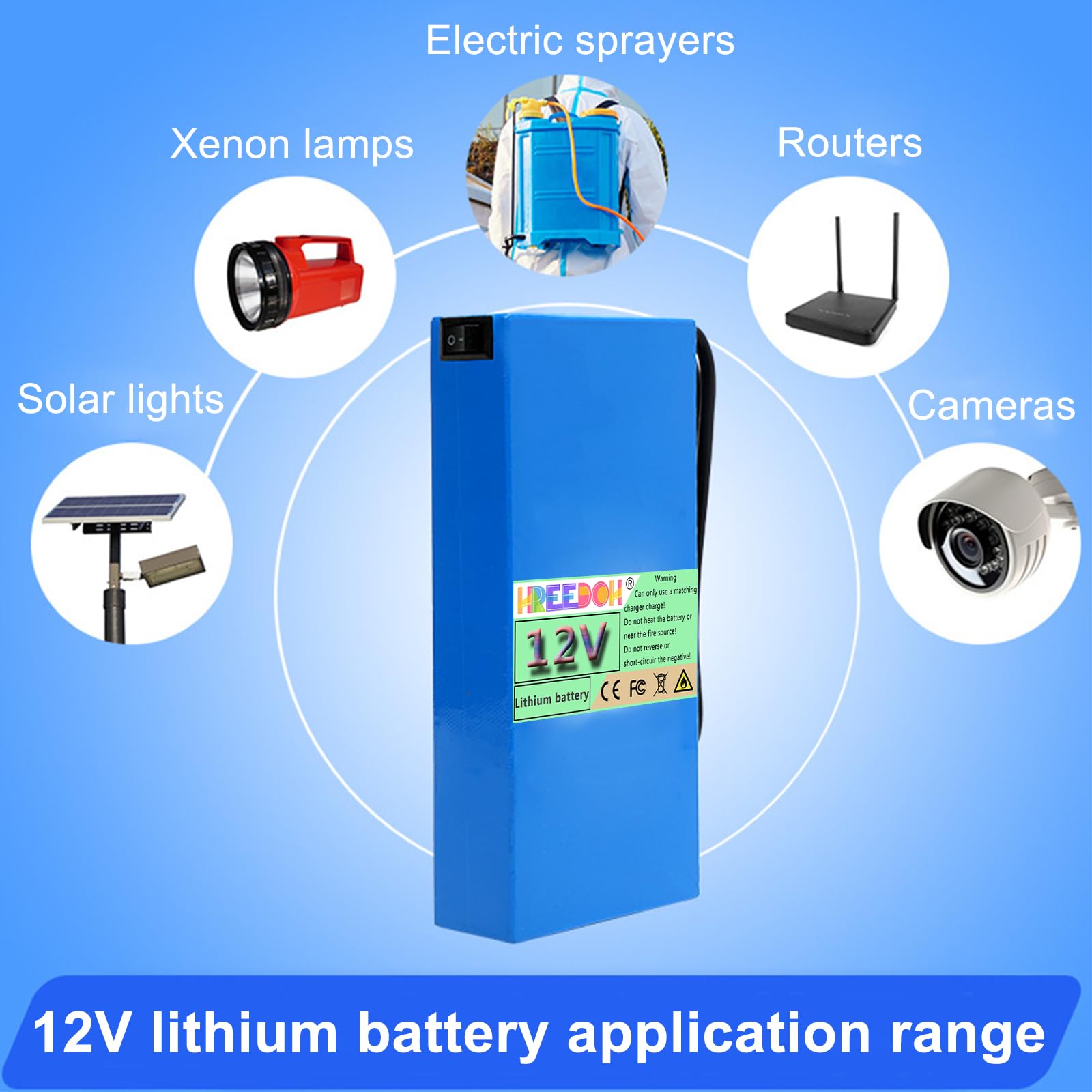 Akumulator polimerowy 12V 9800mAh Akumulator litowo-jonowy 12 V Nadaje się do monitorowania zewnętrznych billboardów Oświetlenie LED Wentylatory Wielofunkcyjne ładowanie