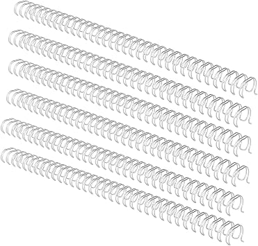 Binding Wire, 100 Pack Double Loop Wire Binding Spines, 34 Holes Double Spiral Binding Ring Coil, Metal Book Cinch Binding Machine Wire, Fit for School Office Notebook Maker