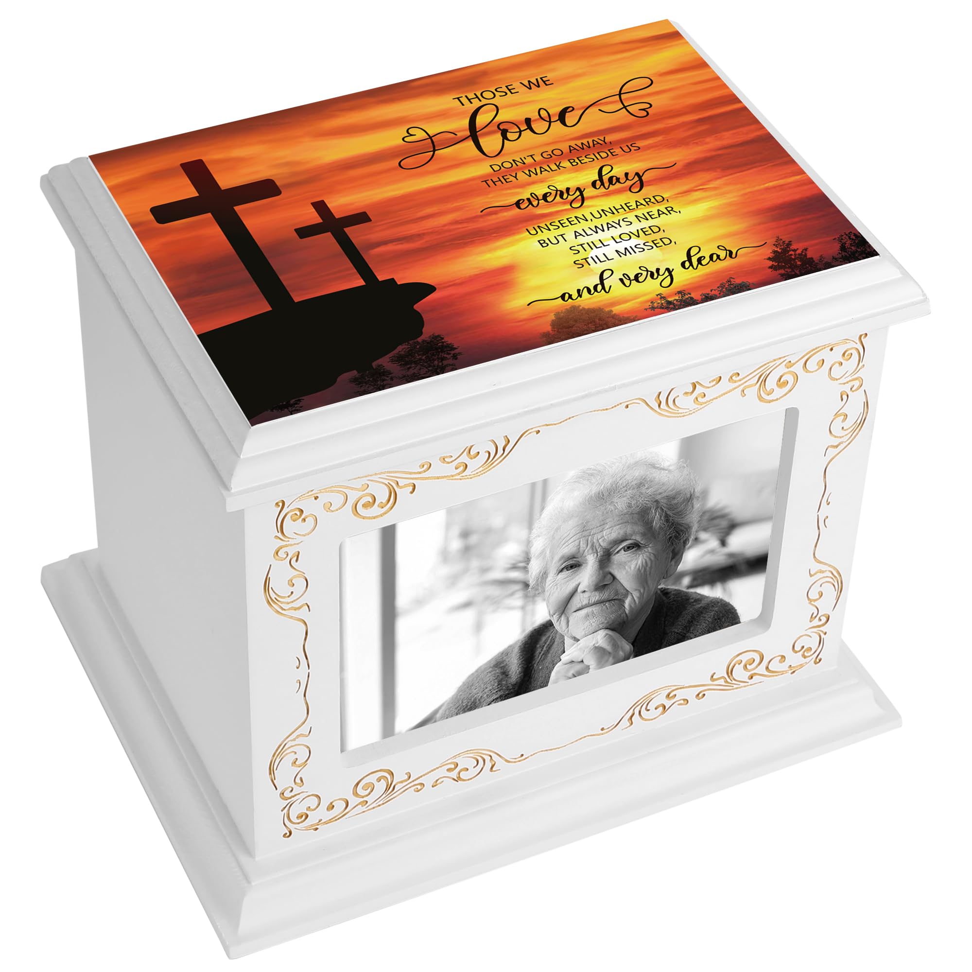 Urna commemorativa per ceneri – adulto maschio o femmina, con cornice per foto, urna in legno e cofanetto per uomini e donne, fino a 200 libbre