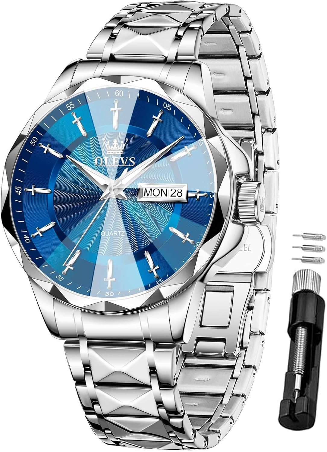 OLEVS Watch for Men Luxury Dress Waterproof Analog Quartz