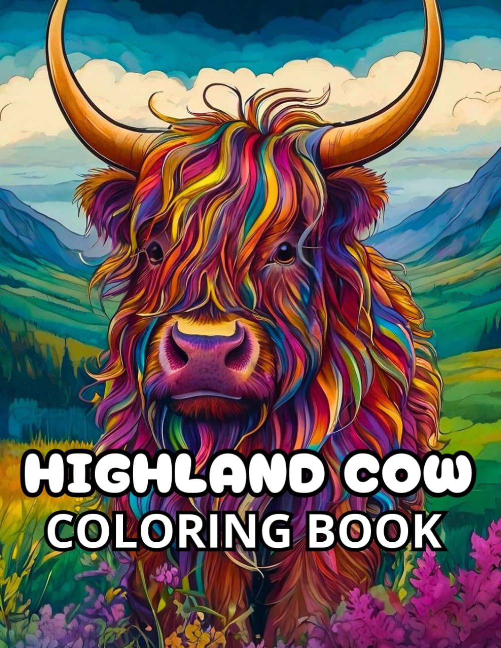Highland cow coloring book: Enjoy the peaceful beauty of Scotland with 50 gorgeous Highland Cow coloring pages for all ages