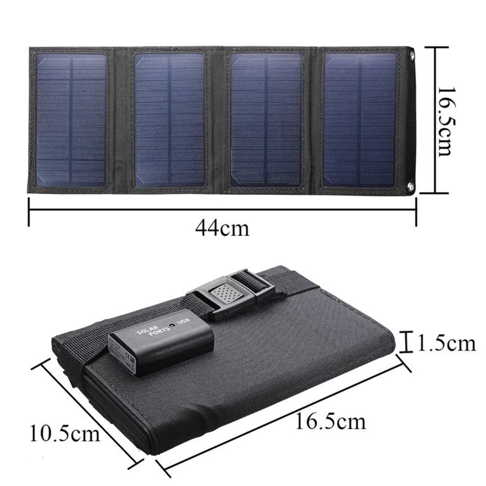 JIONET Flexible Foldable Solar Panel 5V High Efficience Solar Battery Charger 20W Solar Phone Charger for Travel Phone PC (Color : Black)