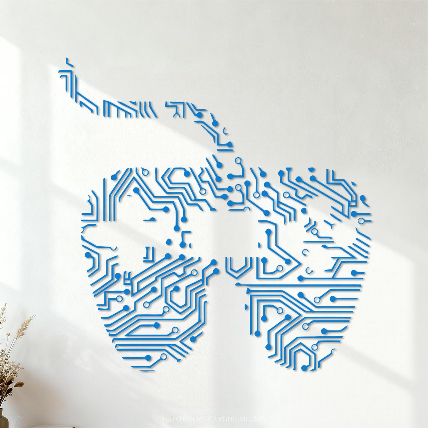 Fine Carving Stickers Joystick Chip Video Game Playroom 72x72.2cm Car Body Decoration Blue
