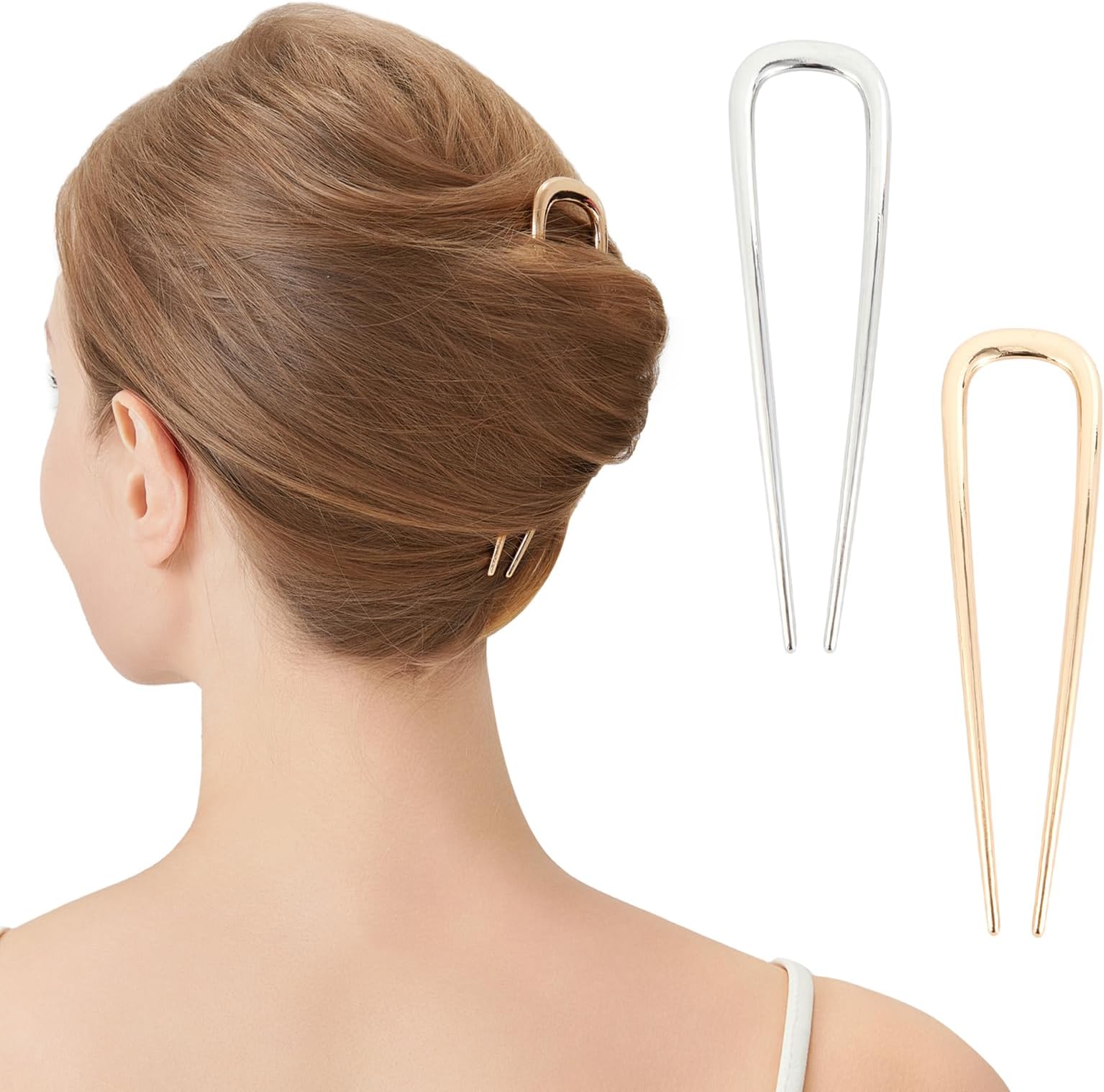 Amazon.com : Cobana French Hair Pin – Gold Metal Hair Accessory for ...