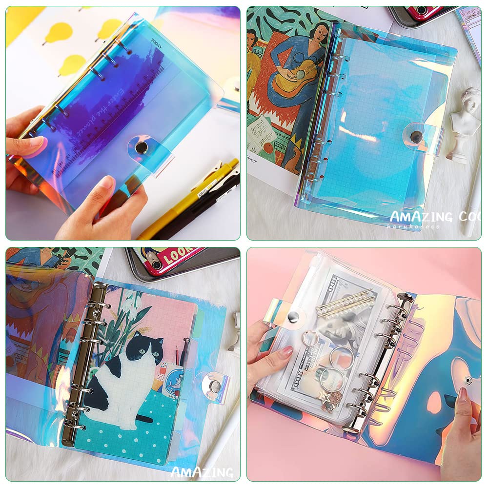 Pochettes Rechargeables A6 10,6x16,5cm Inserts De Classeur A6 - 10 Pochettes Transparentes Rechargeables Pour Autocollants, Photos, Cartes Protections Classeur 6 Anneaux