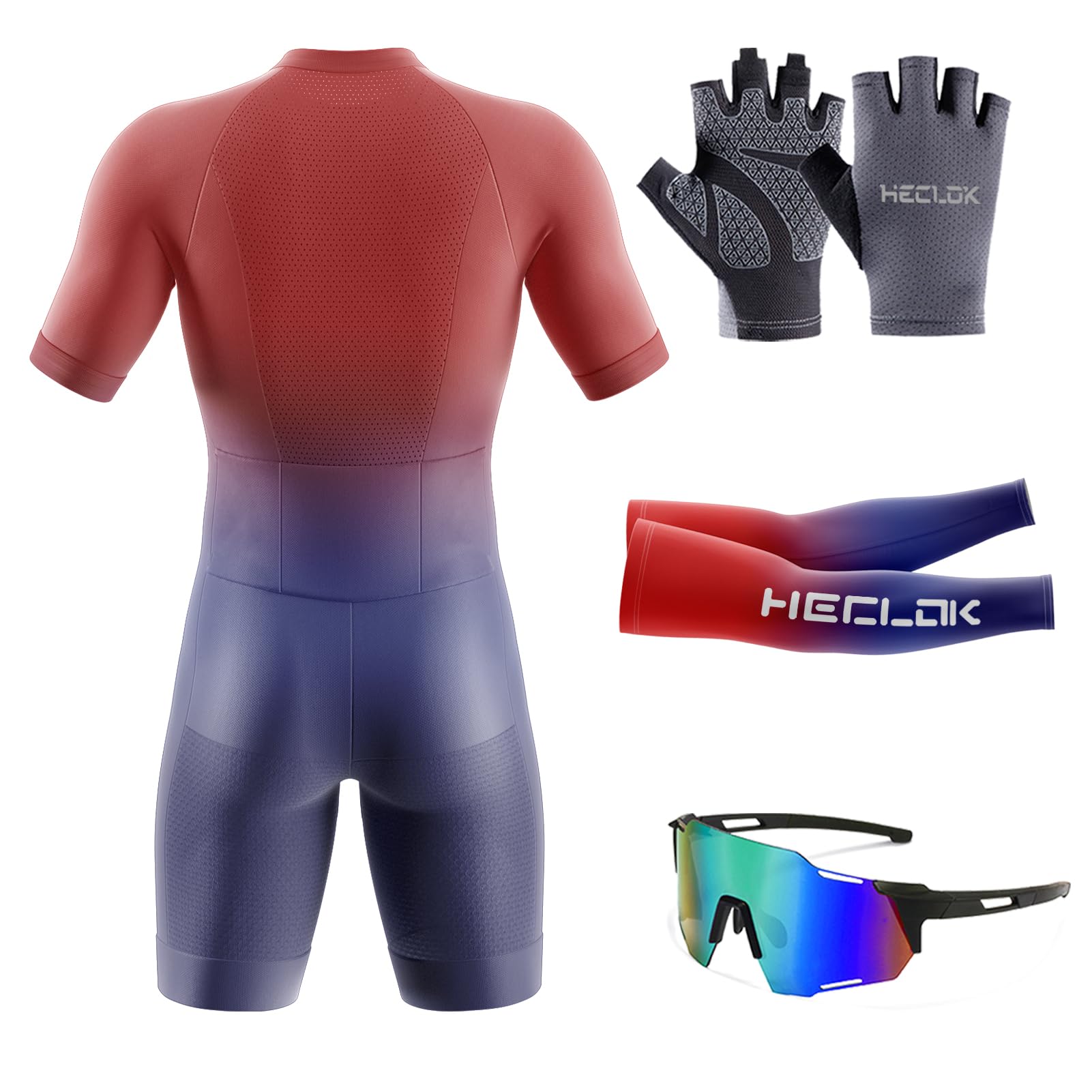 Triatlón Triatlón Triatlón de Manga Corta para Hombre，Traje de Natación para Bicicleta，Traje de Ciclismo Acolchado de una Pieza para，Ciclismo,Carrera,Natación