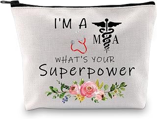 Ma Gift Medical Assistant Graduation Gift Med MA Inspiration Cosmetic Bag I'm A MA What's Your Superpower (I'm A MA Bag)