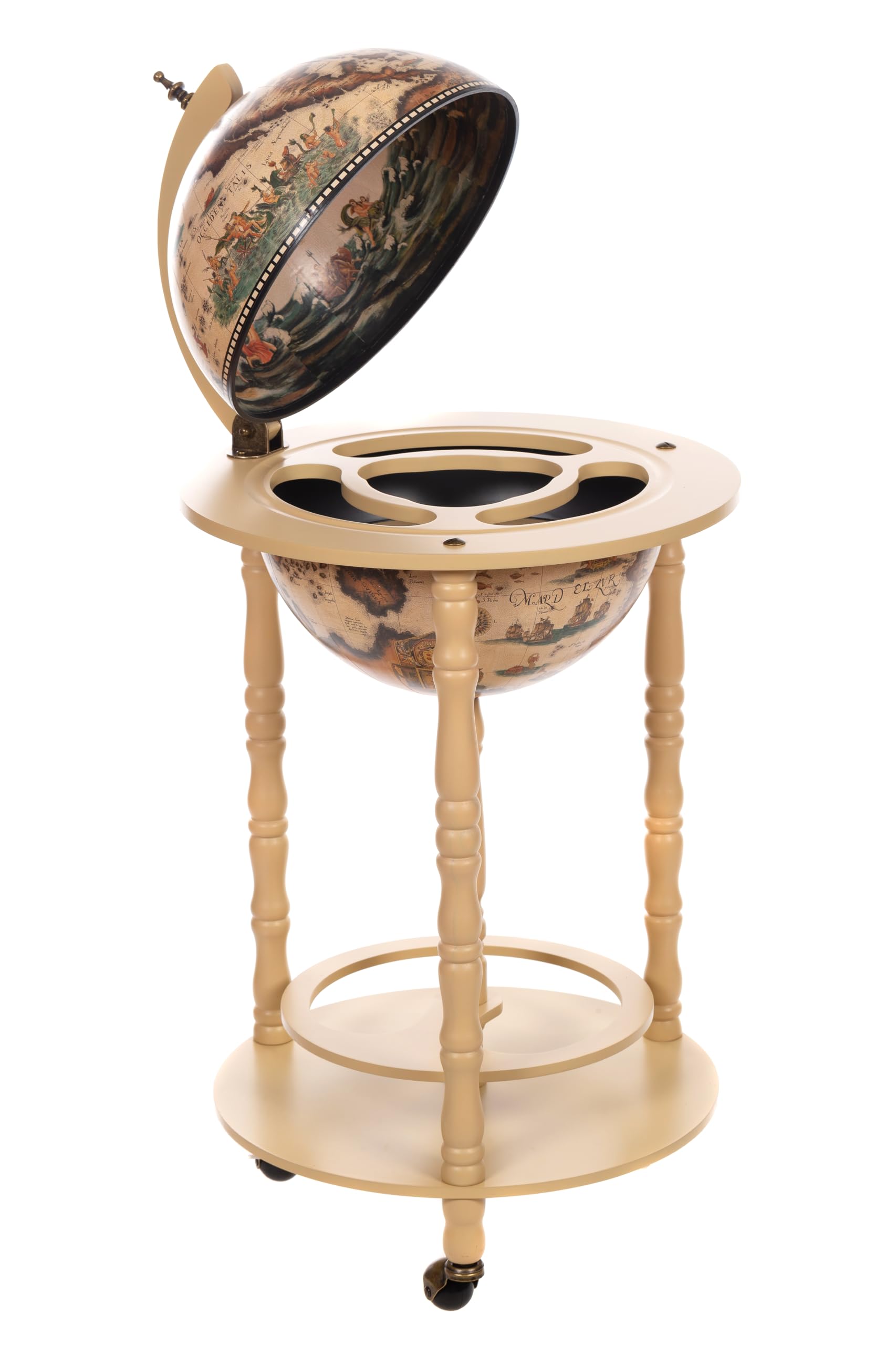 Globebar Cart CG42001NN02 with Eucalyptus Wood Pillars, House Bar, Bar