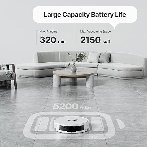 Miniatura 6 de Neakasa Combo de aspiradora y trapeador robot N3 con autovaciado, succión de 4000 Pa, 320 minutos de tiempo de funcionamiento, conexión Wi-Fi,