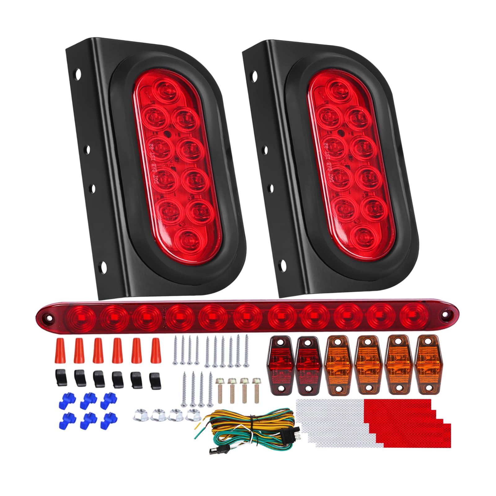 Photo 1 of EXERAUO 6" Oval LED Trailer Lights Kit with Mounting Bracket