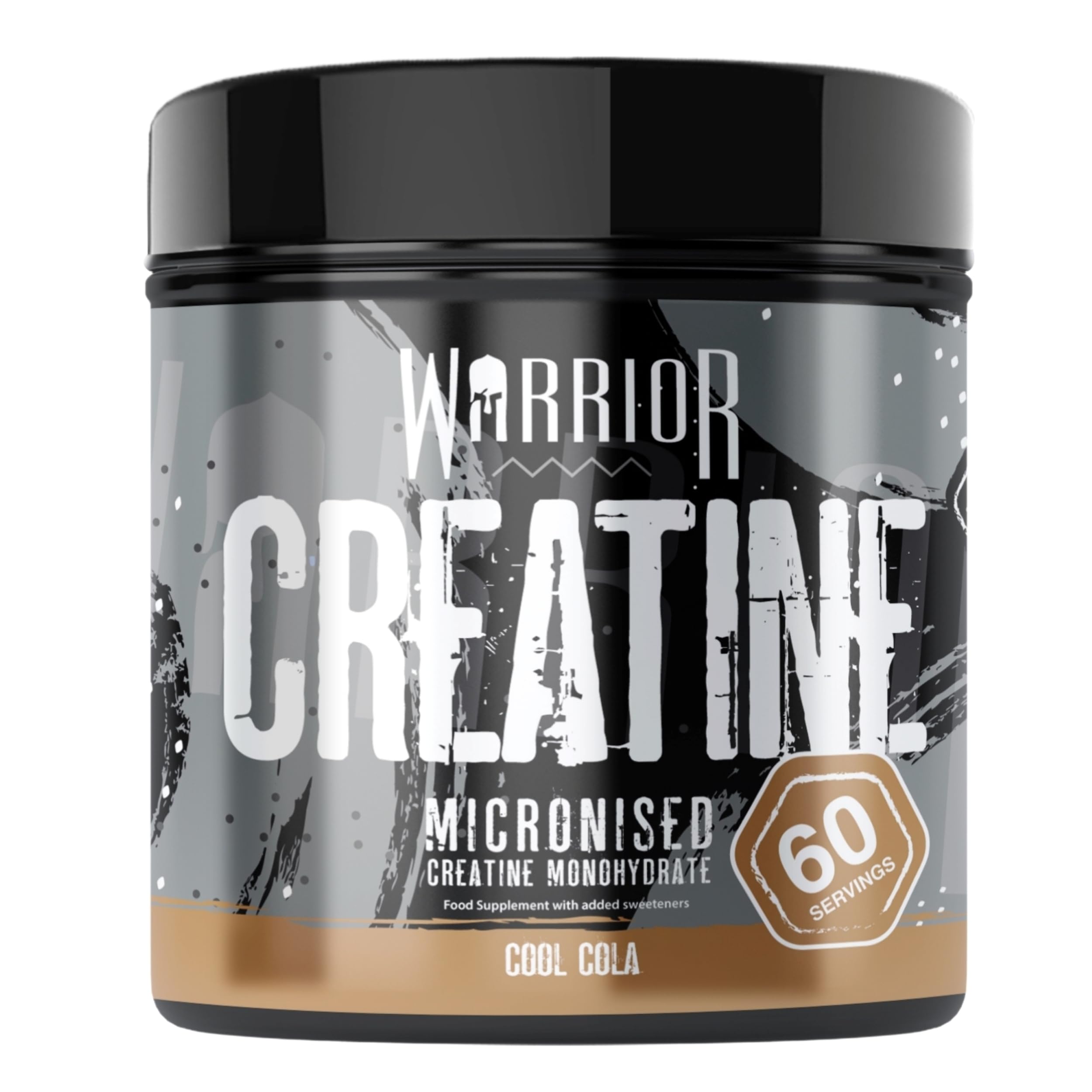 Warrior Creatin Monohydrat Pulver 300 g (100 Portionen) – Reines Kreatin Monohydrat, Creatine Monohydrate Pulver für Muskelaufbau & Kraft, Mikronisiertes Creatin Pulver, vegan – Coole Cola