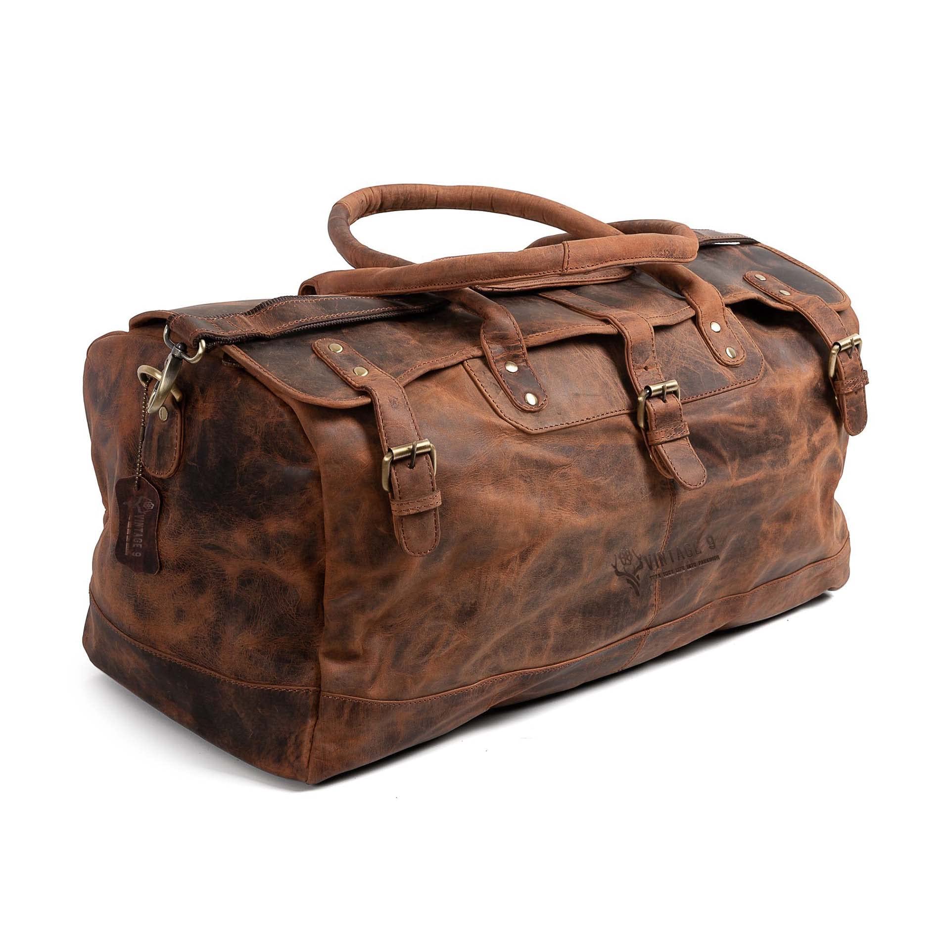 vintage9 Leather Duffle Bag- Sussex, Dark Mom-picture-52