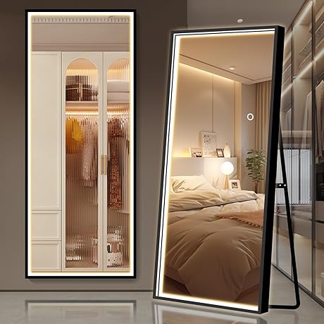 PexFix Standing Mirror with Lights Full Body