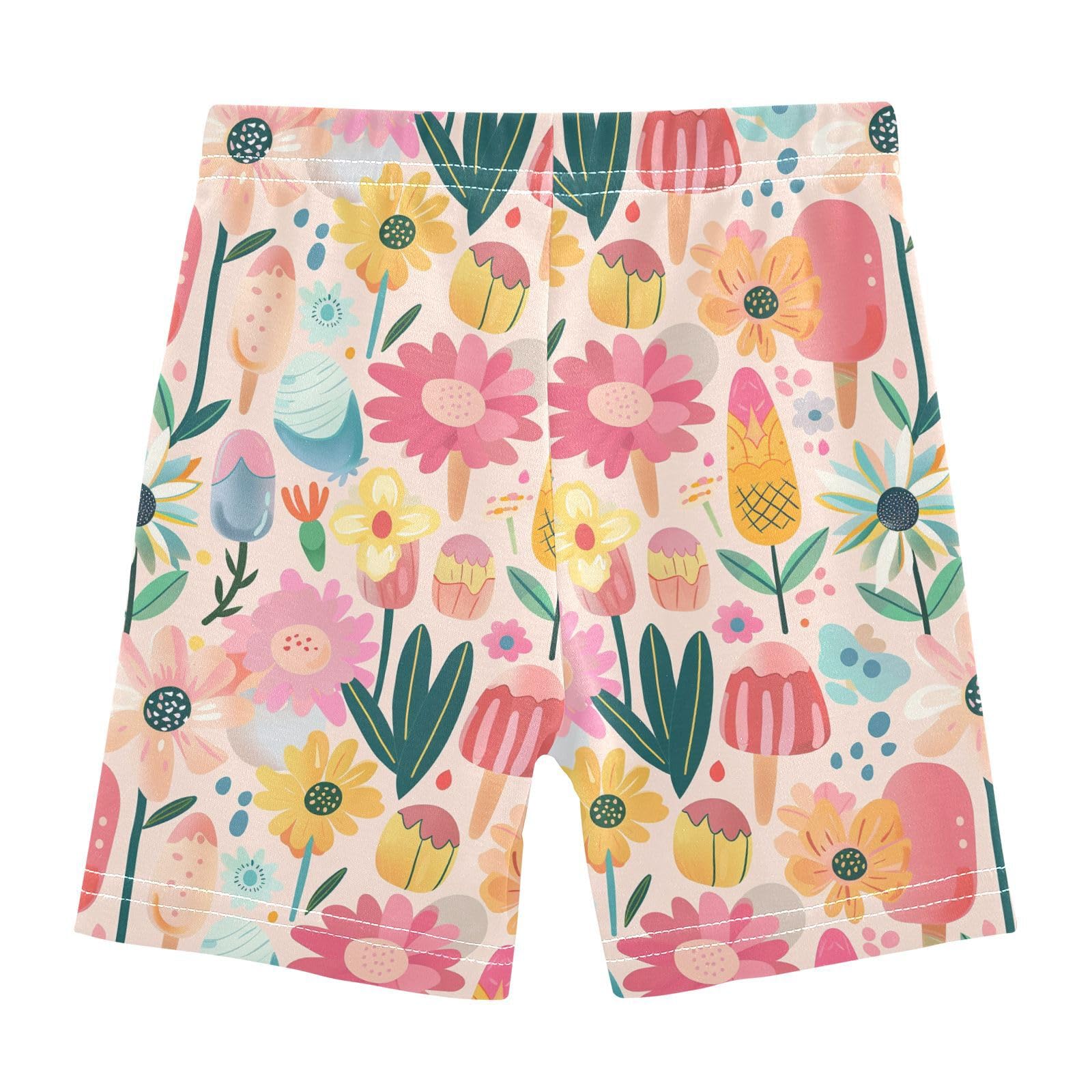 Girls Shorts Colorful Ice Cream Flower Under Dress Girl Bike Cartwheel Shorts Dance Short