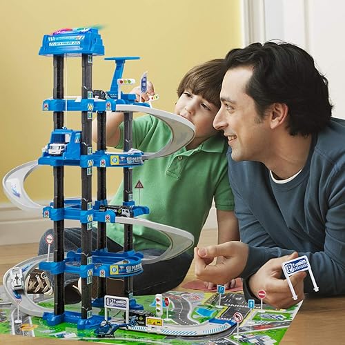 Miniatura 6 de UNIH Juego de garaje de autos para niños Azul / Patchwork, azul rojizo