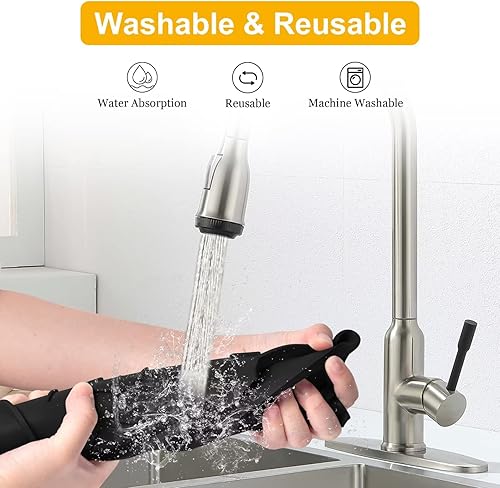 Miniatura 5 de Burfocus Protector de salpicaduras para grifo de cocina 197 x 55 pulgadas alfombrilla de silicona para grifo de tubo dentro de la almohadilla de