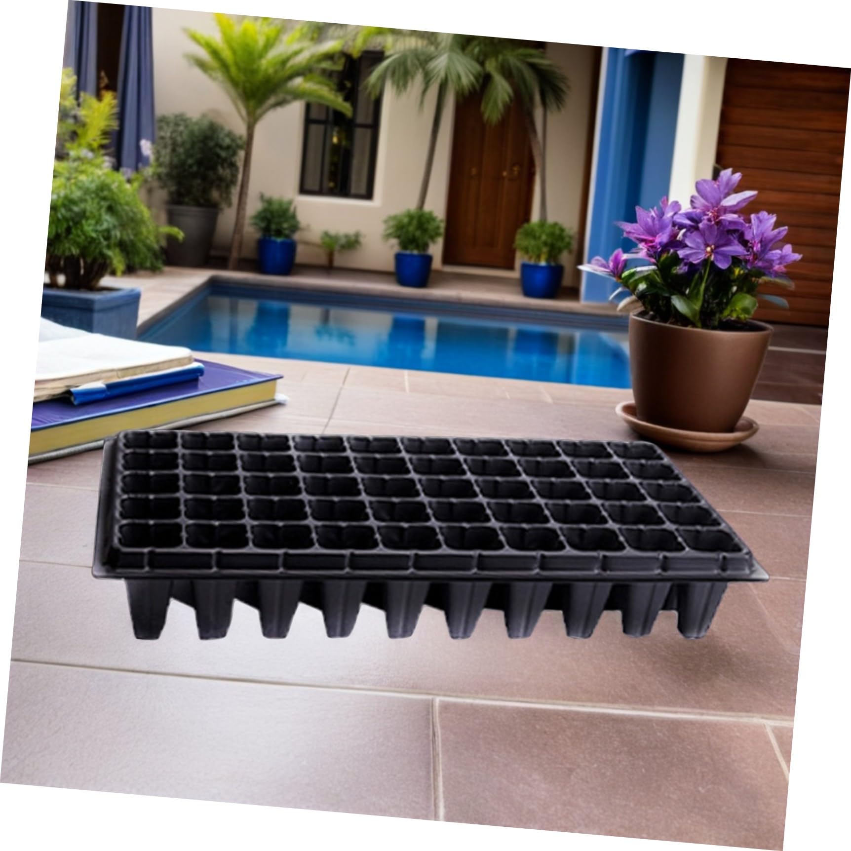 10piezas Bandeja De Plántulas De Germinación para Plantas De Hortalizas De Celdas De Bandeja De Jardín para De Plantas y De Semillas