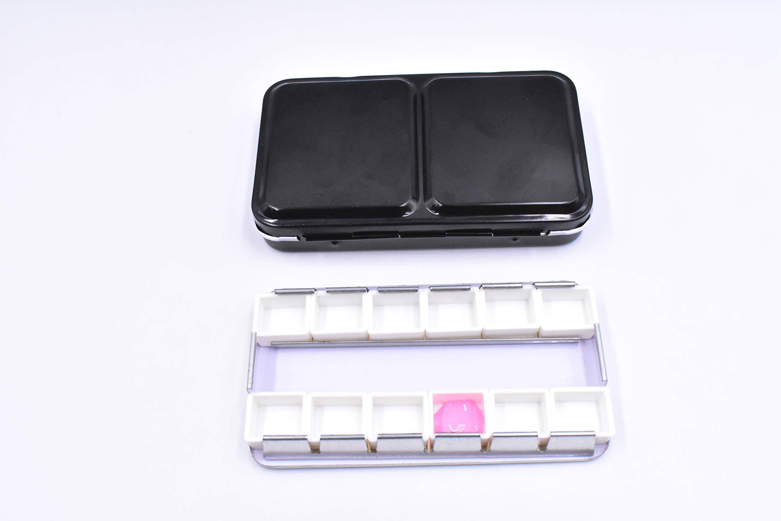 AliotechTravel Artist Empty Watercolor Tins Palette Paint Case with 12pcs Half Pans