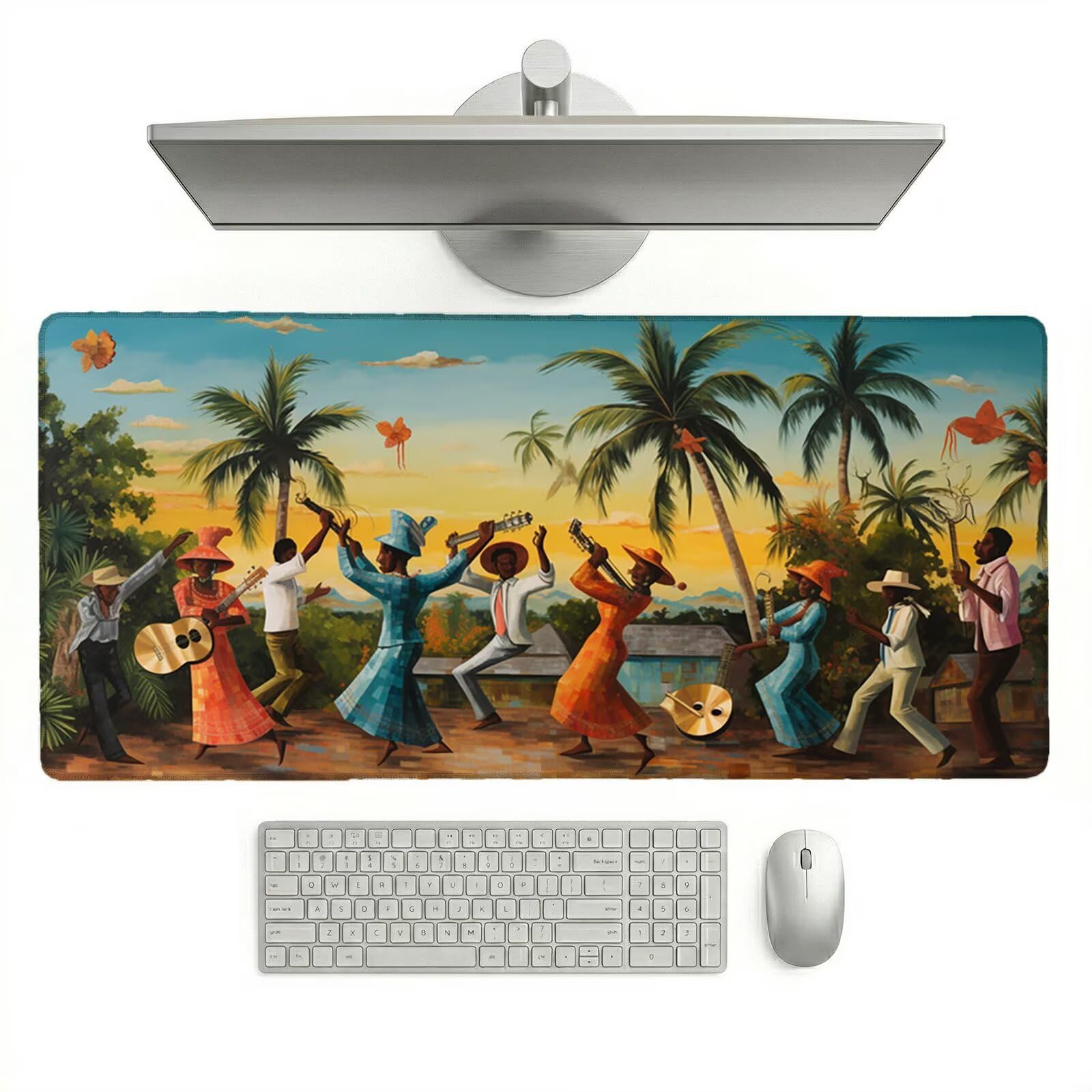 Sottomano Scrivania Grande 1200 x 600 x 3 mm Nazionalità Tappetino Tastiera Computer con Base Antiscivolo e Bordi Cuciti, Protezione Impermeabile, per Lavoro, Casa e PC Gamer, Regali (Musica) L-x5670
