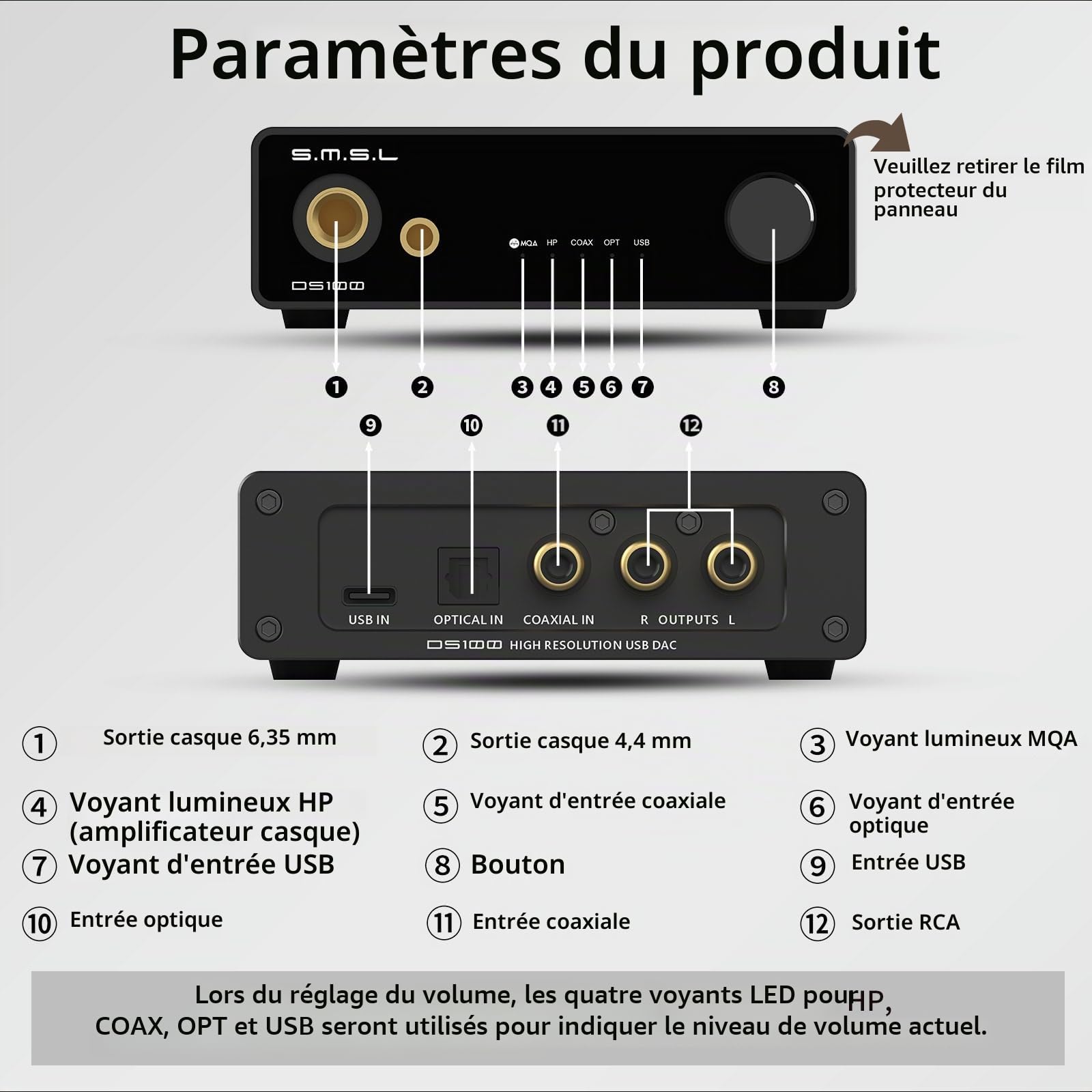 SMSL DS100 DAC MQA amplificateur pour casque CS43131 mini DAC audio stéréo