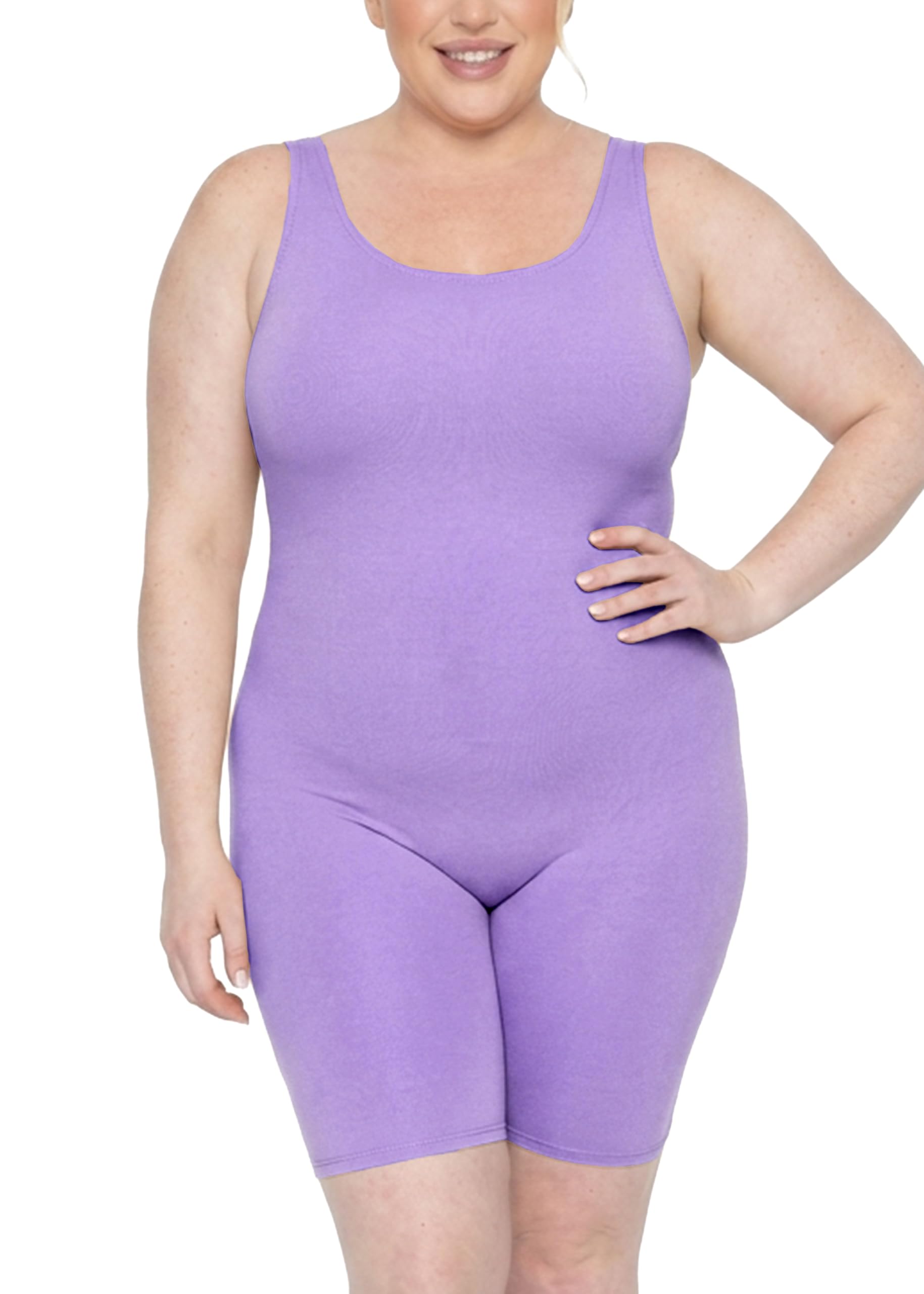 STRETCH IS COMFORT Women's Plus Size Teamwear Cotton Tank Unitard