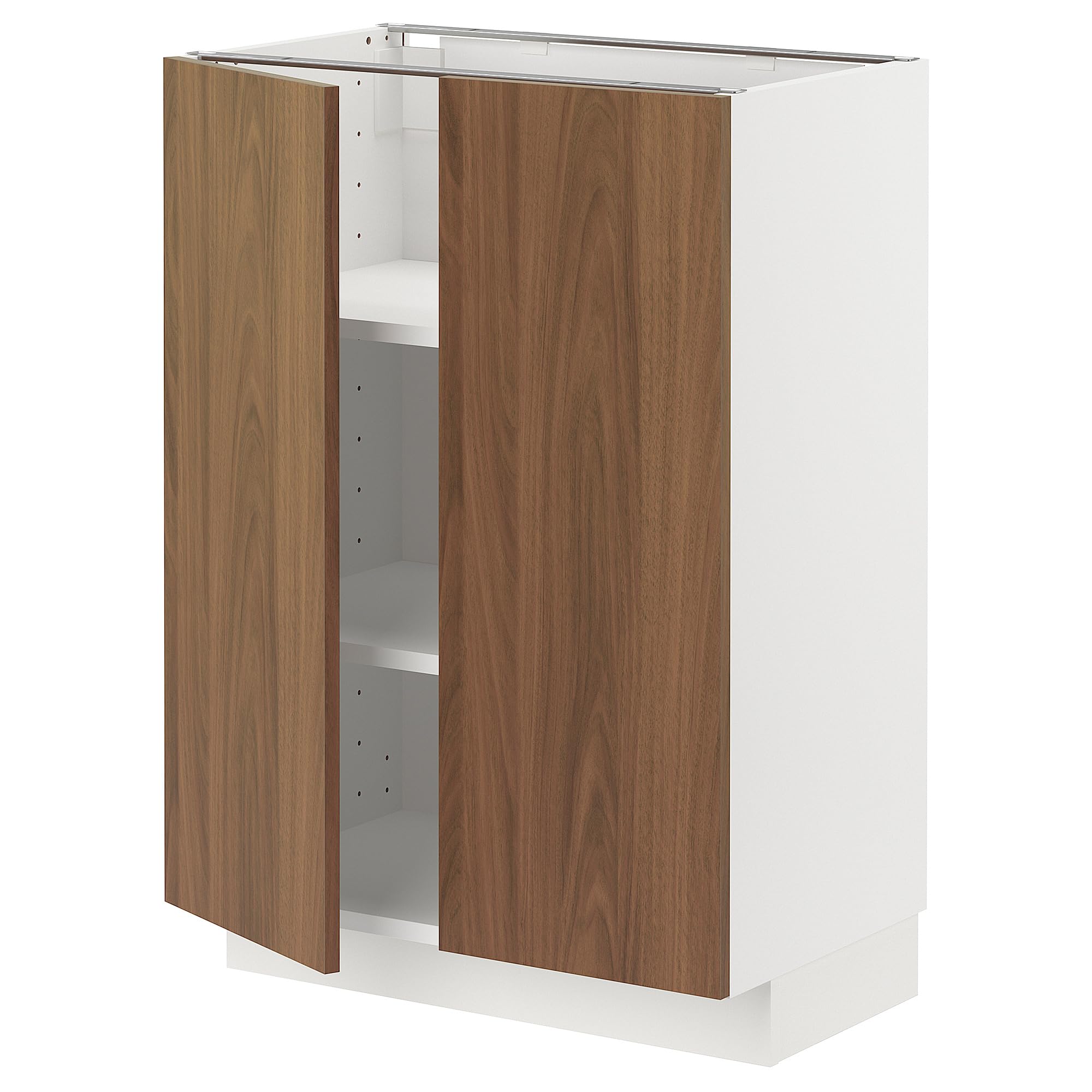 Meuble bas METOD blanc et noyer marron Tistorp 60x37 cm
