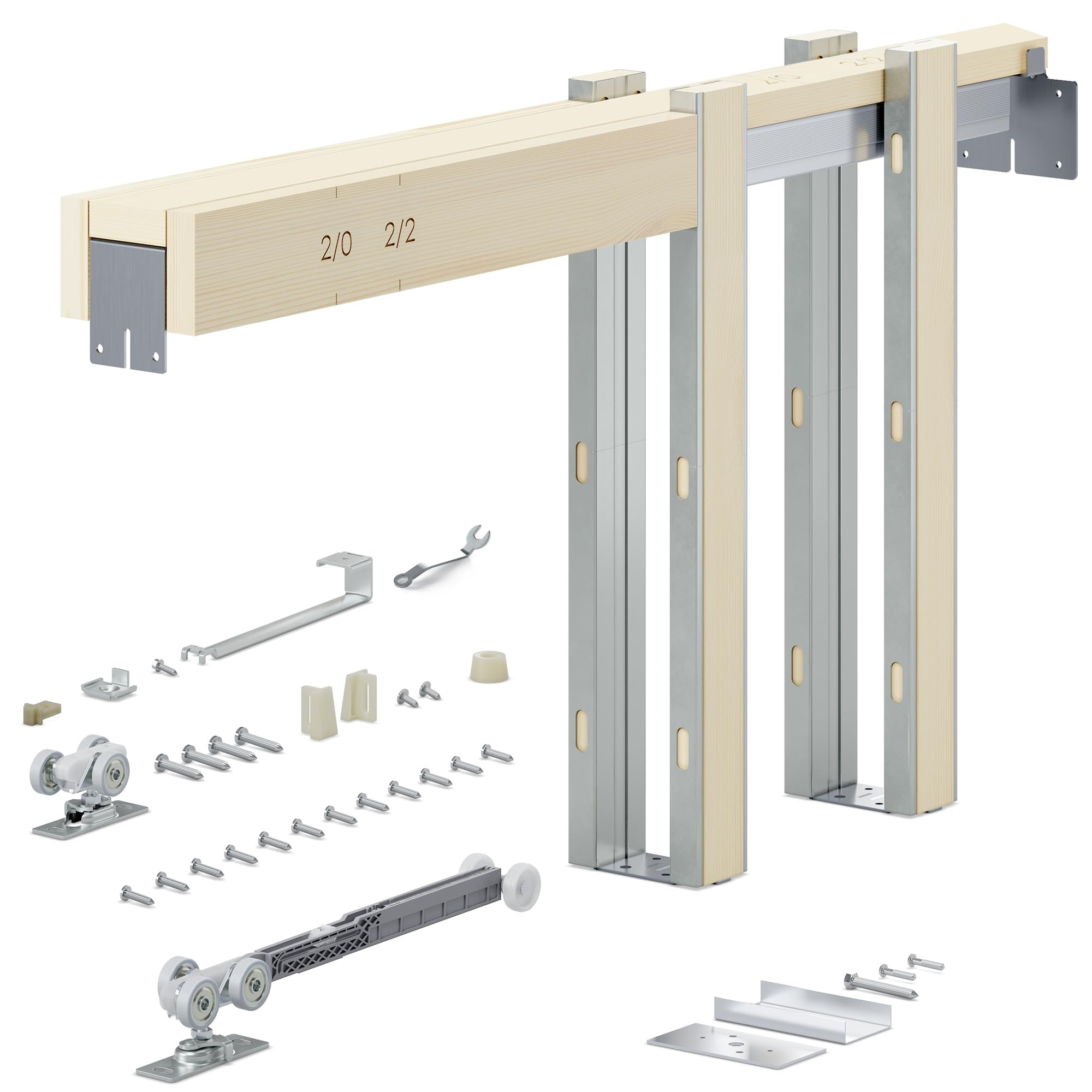 Photo 1 of ***SIMILAR*** SMARTSTANDARD 28"x80" Pocket Door Frame Kit with 120LBS Two-Way Soft-Close Mechanism, Durable Pocket Door Kit for 24" to 28" Wide Door, Easy to Install Pocket Door Hardware Kit