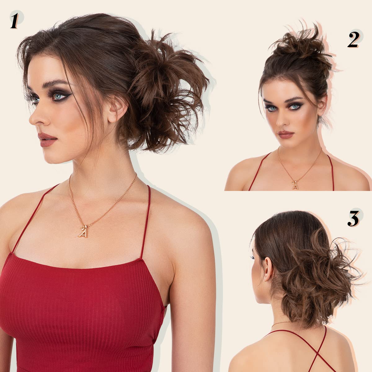 Messy Bun Hair Piece Side Comb Clip in Hair Bun Hairpiece for Women Short Natural Straight Versatile Adjustable Styles Easy Hair pieces (Golden Blonde/Beach Blonde-S)
