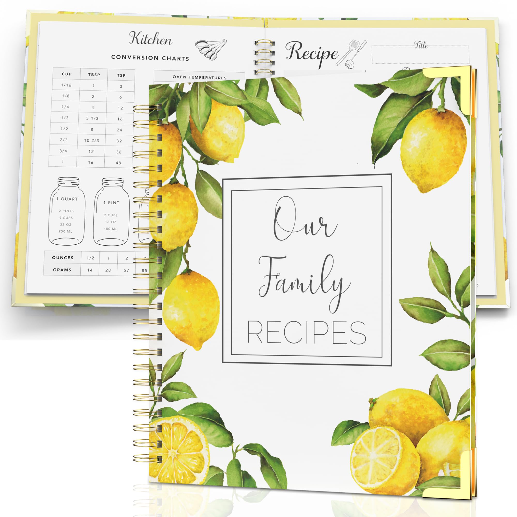 Libro de recetas para escribir en tus propias recetas - Diario familiar de recetas para crear tu propio libro de cocina - Cuaderno vacío de 100 ... contenido, notas - Tapa dura y papel grueso