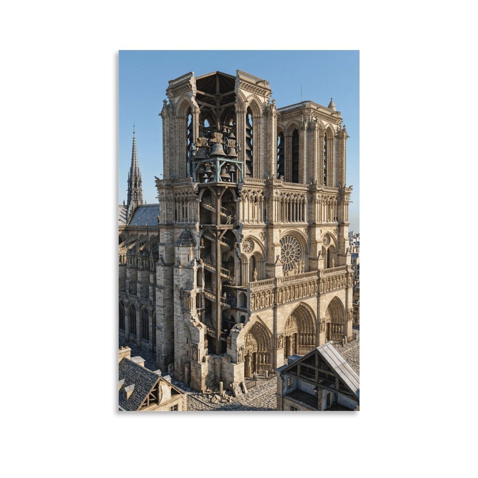 XPASHIQWC Notre-Dame De Paris Poster Artwork Giclee Canvas Prints Modern Canvas Wall Art Picture Wall Hanging for Home Decorations 20x30inch(50x75cm)