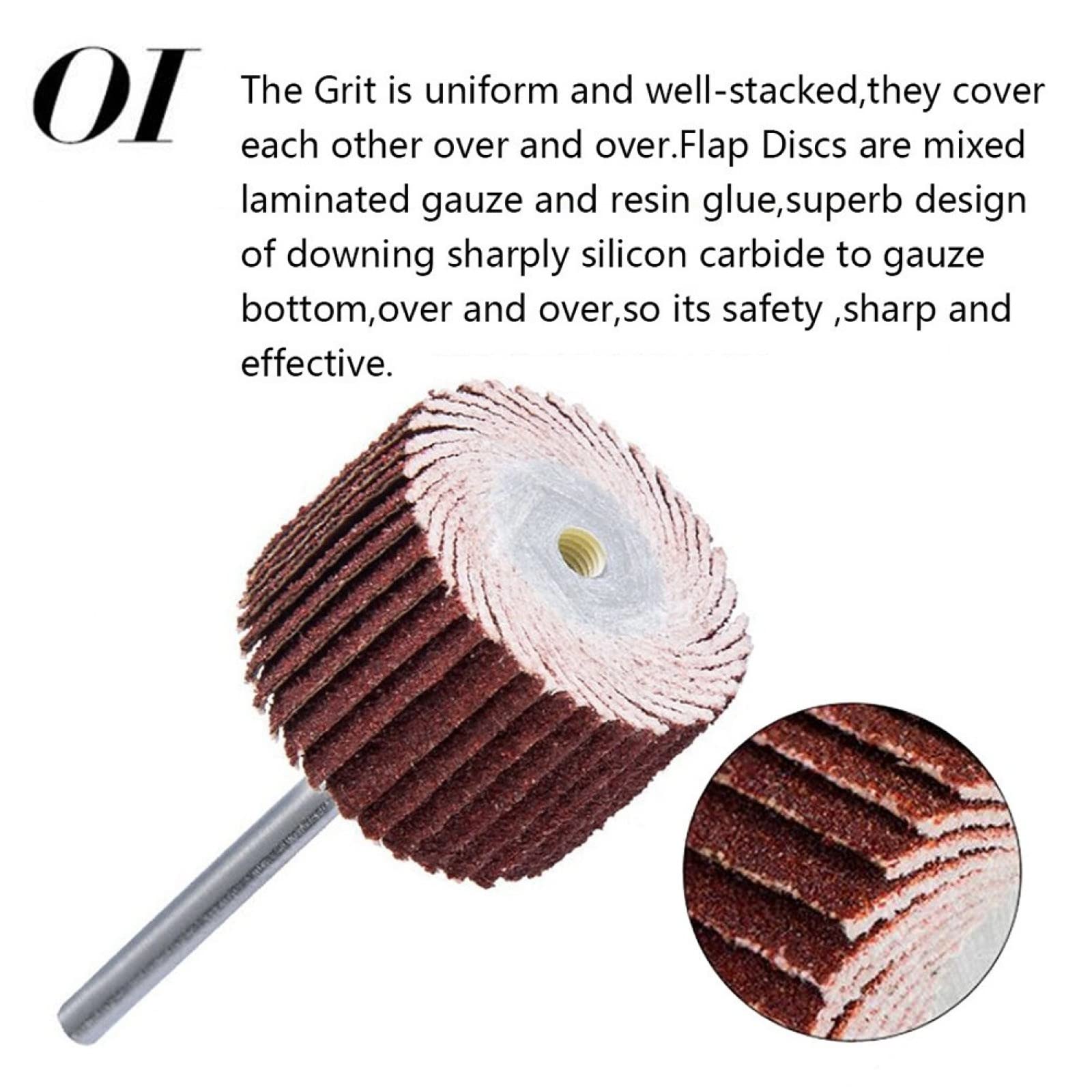 10Pcs 80/120/180/240/320/400/600 Grits Louver Polishing Wheel Disc Sanding Drill Abrasive Sandpaper Polishing Disc With 1 Rod,120grit