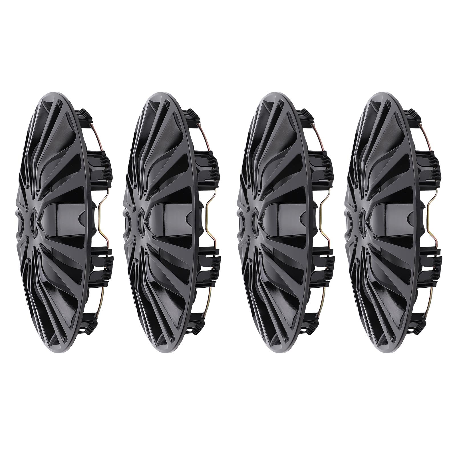 Dilwe 4 copricerchi in plastica ABS resistente, decorazione per auto da 40,6 cm, per modelli di pneumatici R16 (nero)