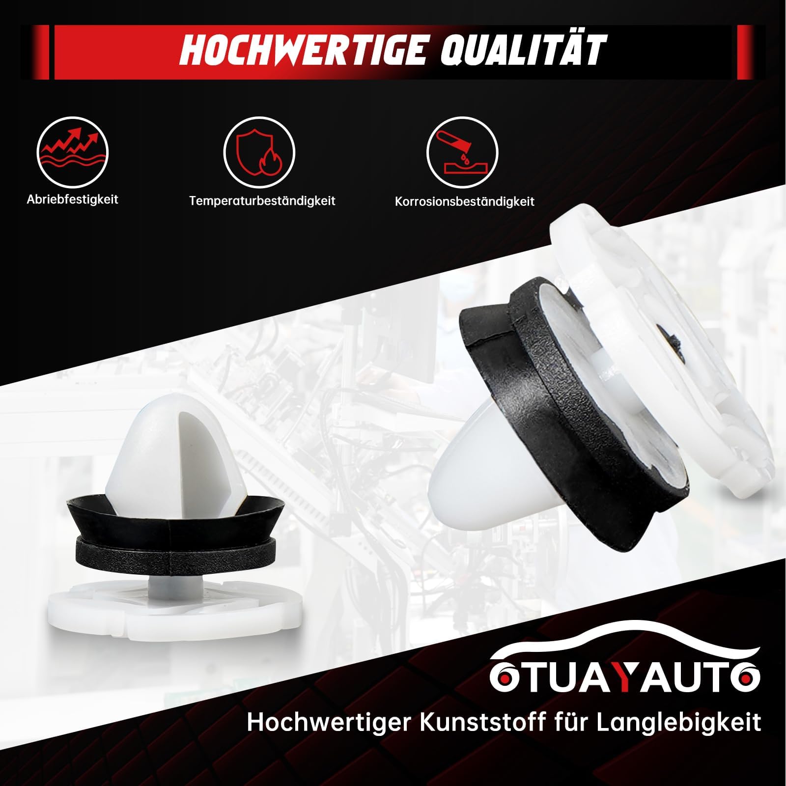 OTUAYAUTO 30 klipsów mocujących do tapicerki drzwi, kompatybilne z Citroen C4 Peugeot 508, nylonowe nity rozprężne pasujące do Renault Laguna Dacia Logan