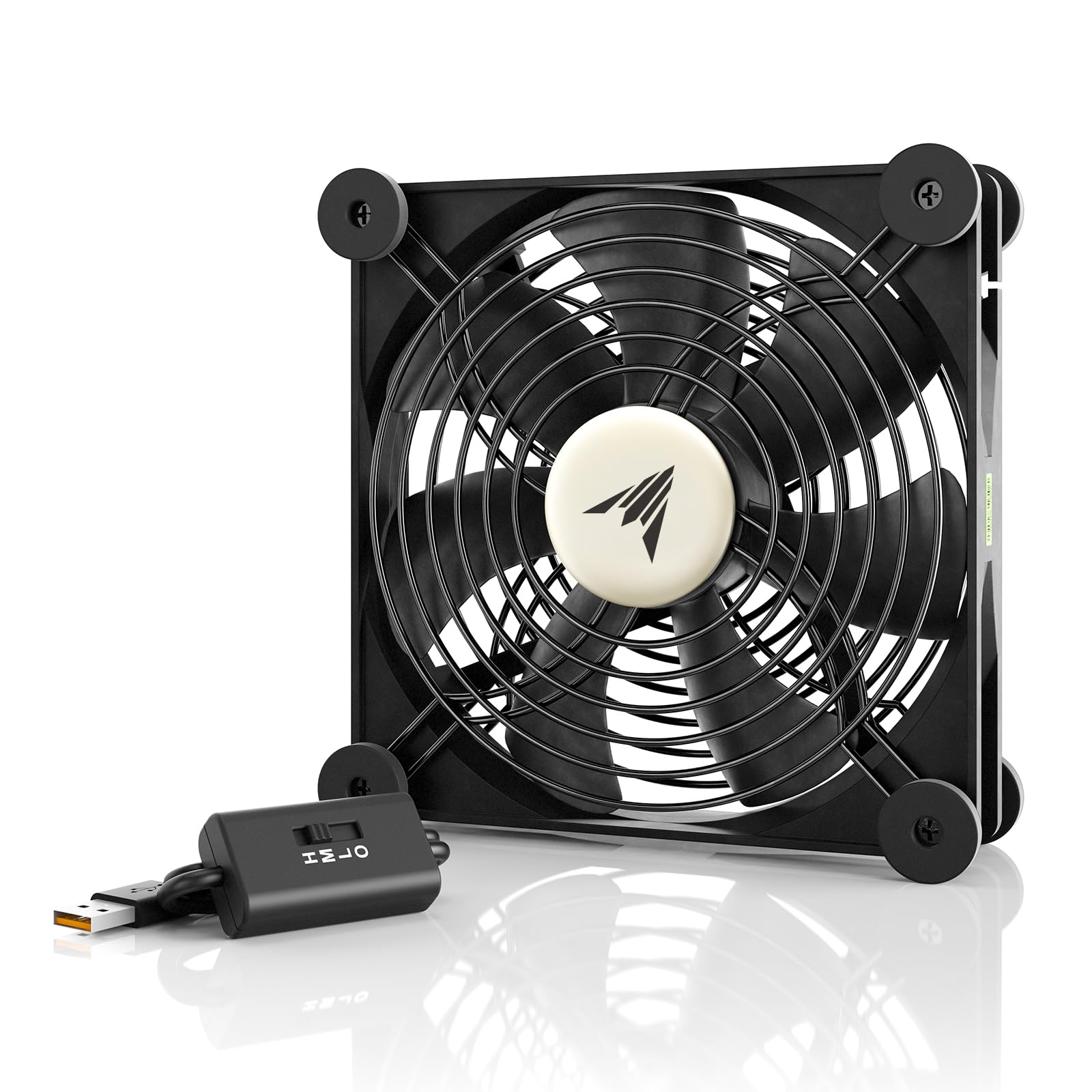 AC Infinity MULTIFAN S4, Ventilateur USB silencieux de 140 mm, certifié UL pour récepteur, magnétoscopes numériques, PlayStation, Xbox, refroidissement pour armoire d'ordinateur