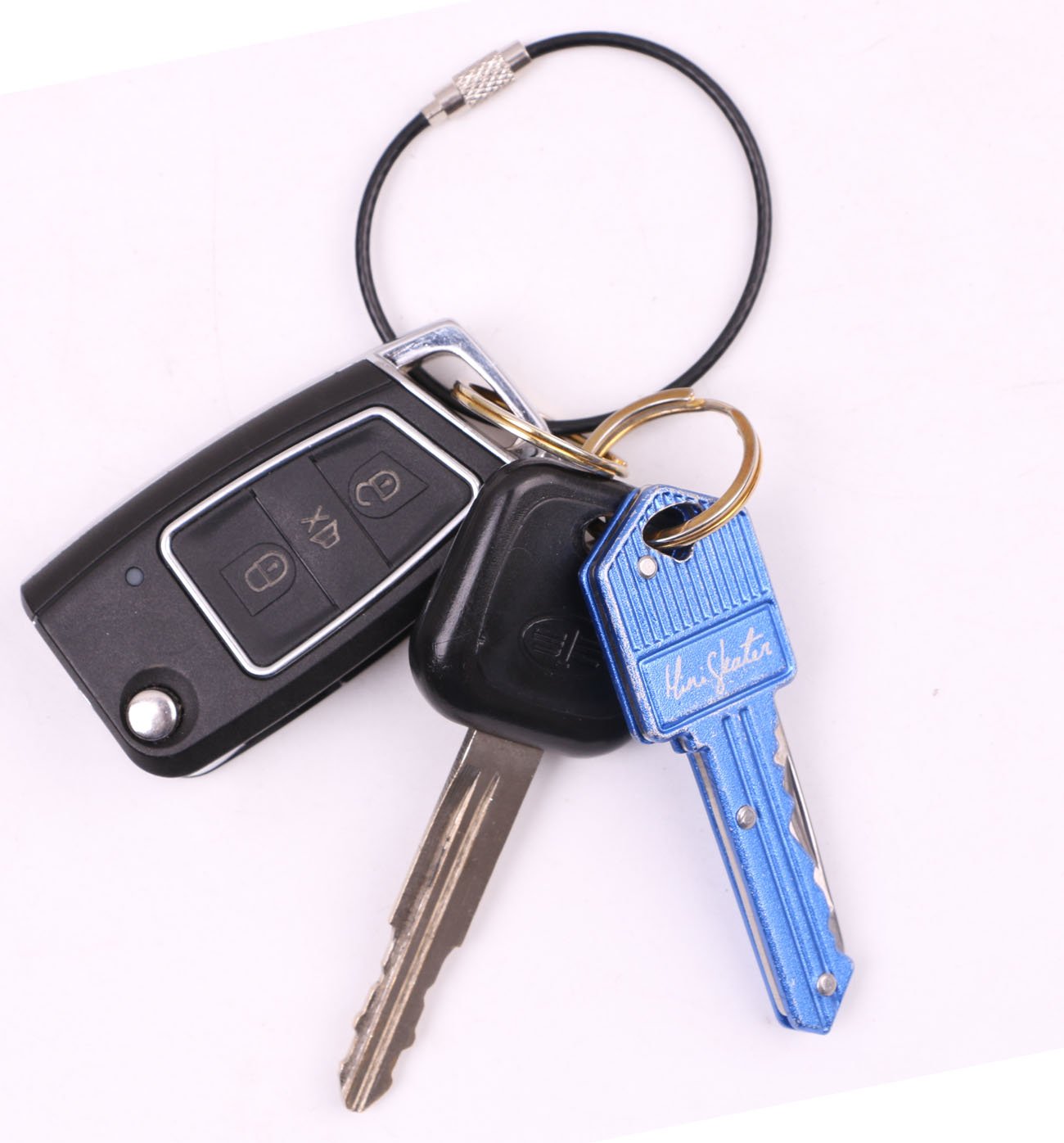 Mini Skater2 Inch Circle Diameter Stainless Steel Gear Wire Small Keychains  Aircraft Cable Key Ring Loops Luggage ID Tags Keepers Holders for Outdoor