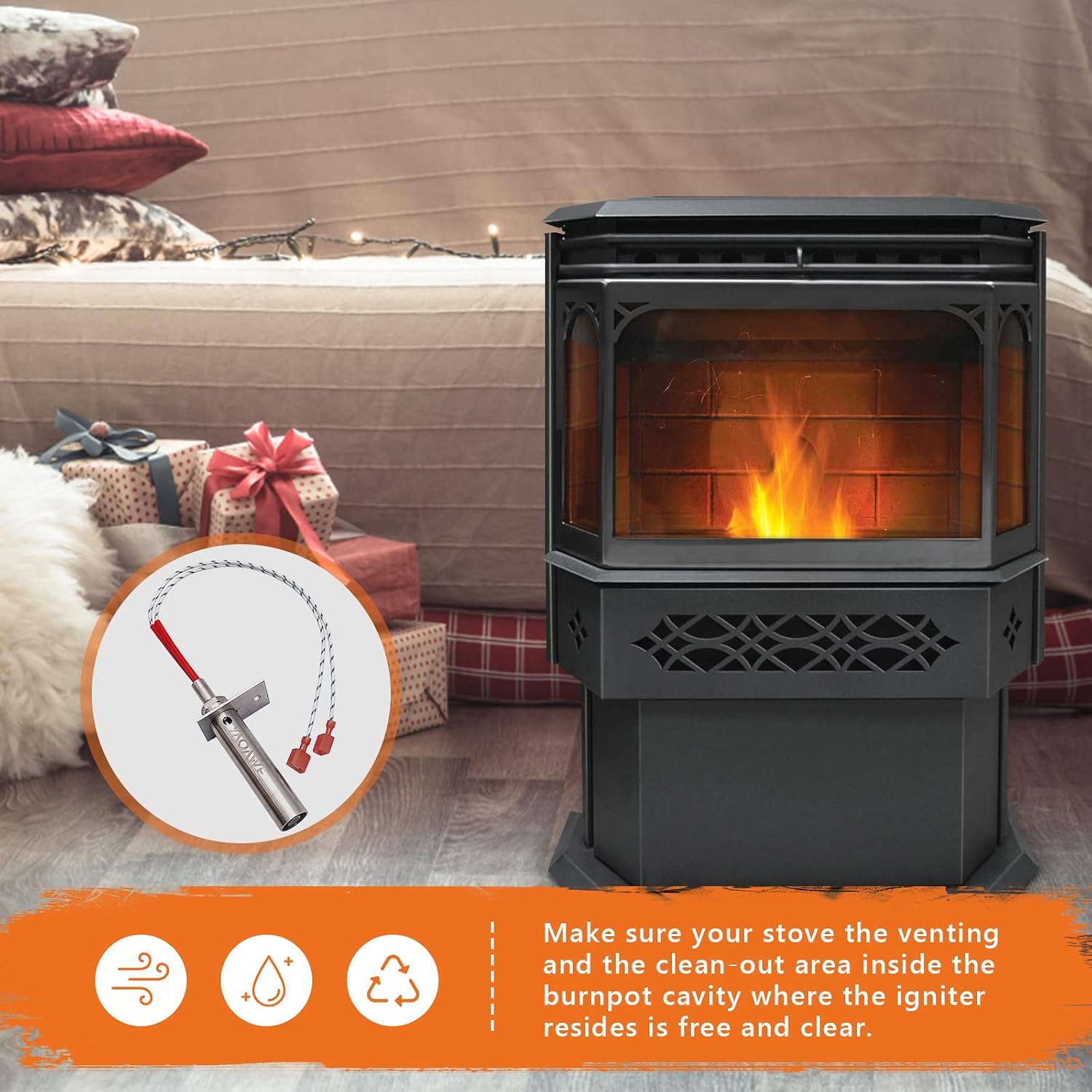 Pellet Stove Igniter W010-1949 for Napoleon & TimberWolf Stoves, 275W 120V
