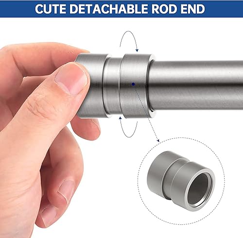 Miniatura 8 de BRIOFOX Simple - Barra de cortina de ducha, tensión moderna para barra de ducha, a prueba de óxido, antideslizante, de 42 a 72 pulgadas, acero