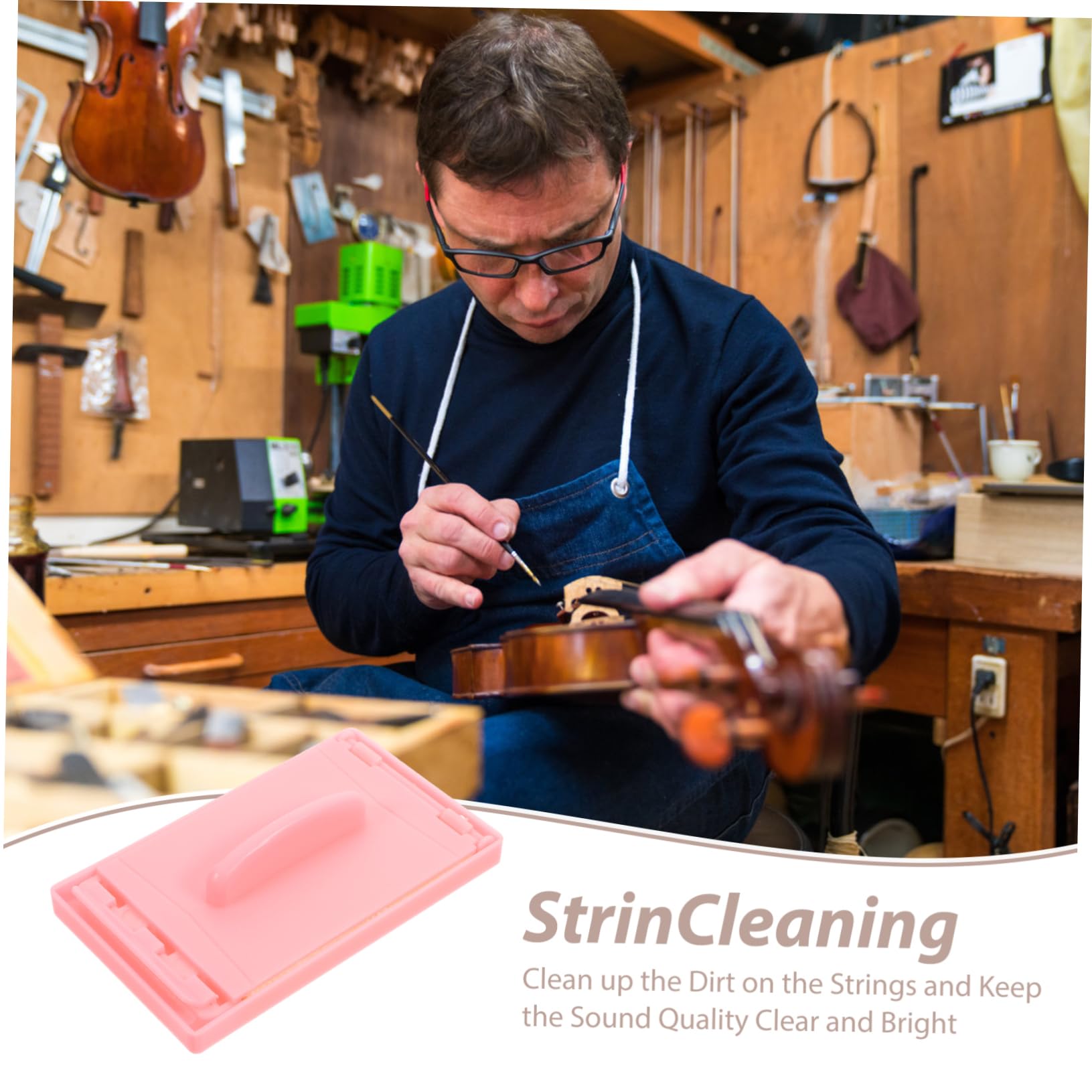 SOESFOUFU Ergonomic Guitar Fretboard Cleaner Mitt for String Maintenance for Violin Bass Guitars