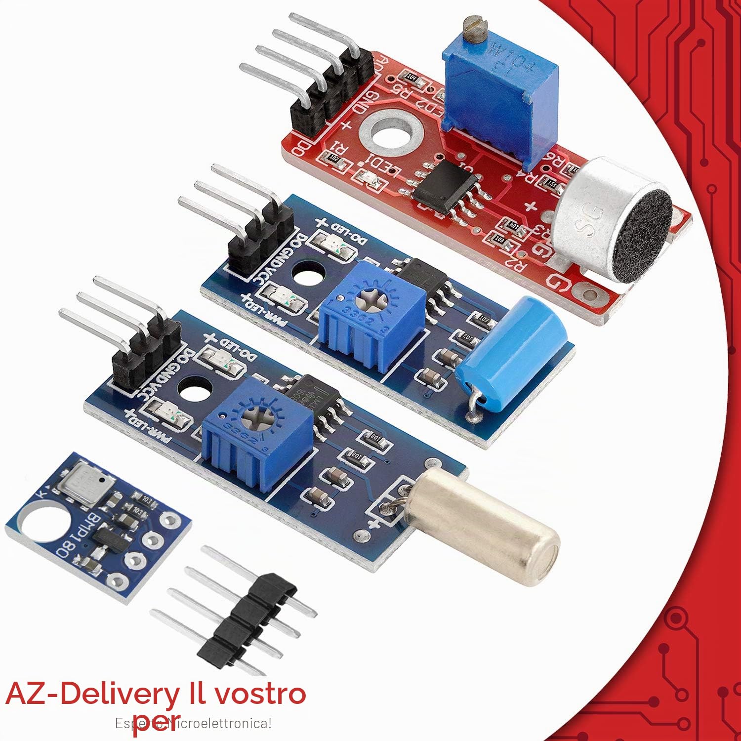 AZDelivery 5 x Kit 16 in 1 - Kit di accessori compatibile con Arduino e Raspberry Pi incluso un E-Book!