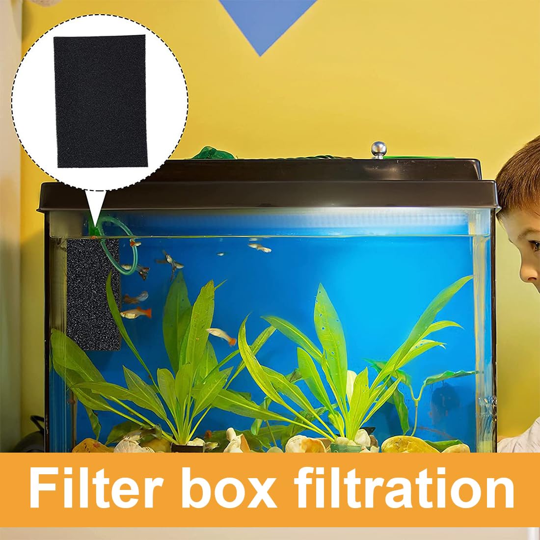 Cotone Biochimico Densità del Carbone Attivo Media Filtrante Schiuma Biofiltro Filtrazione Particelle L32xW12xH2CM