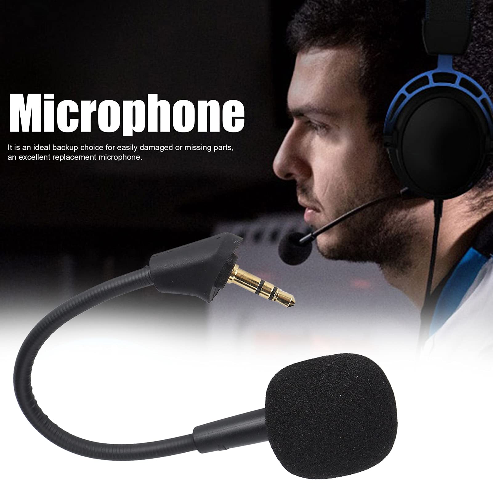 Micrófono de juego de repuesto, micrófono de repuesto para auriculares con cancelación de ruido para Kingston HyperX Cloud Alpha, piezas de reparación de auriculares, piezas de micrófono y accesorios