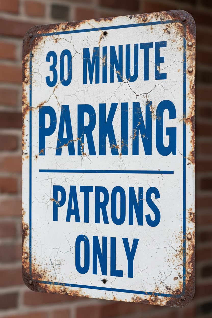 30 Minutes Customers Only Parking Tin Sign, 8x12 Inch
