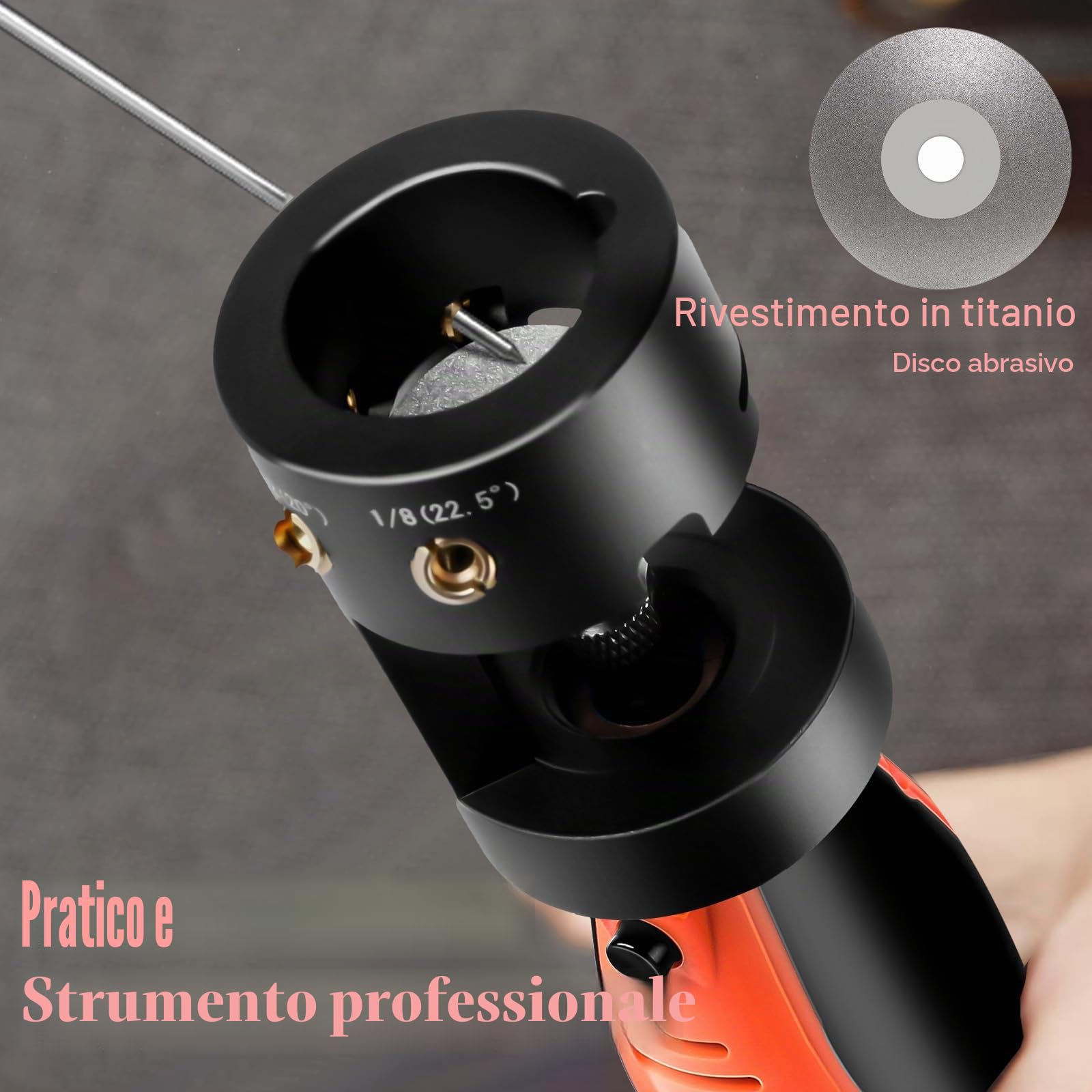 Set di affilatura elettrodi in tungsteno da 12 V, per saldatura TIG, 4 misure, 4 angoli, smerigliatrice in tungsteno senza fili per saldatura TIG con blocco abrasivo piatto, fessura di separazione