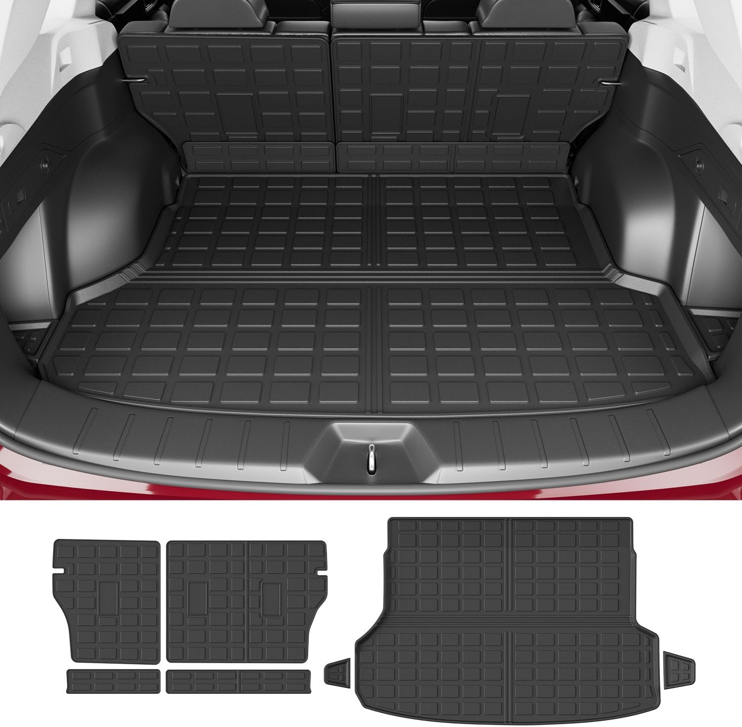 powoq Cargo Liner Compatible with 2019-2024 Subaru Forester Trunk Mat Backrest Mat TPE Trunk Liner Replacement for 2019-2021 2022 2023 2024 Subaru Forester Accessories (Backrest Mat+Trunk Mat)
