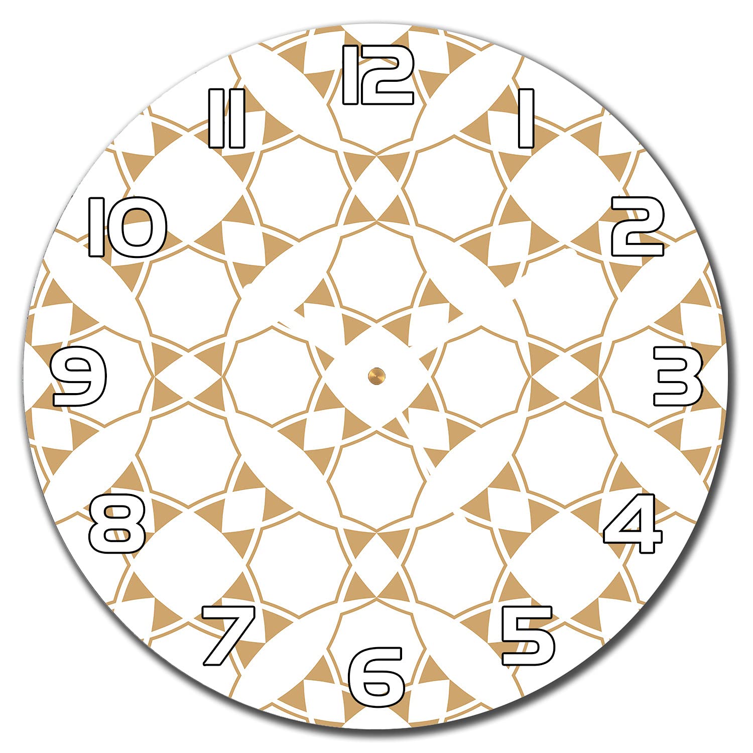 Horloge en verre 30 cm Coloray aux aiguilles blanches et motifs géométriques pour cuisine et salon