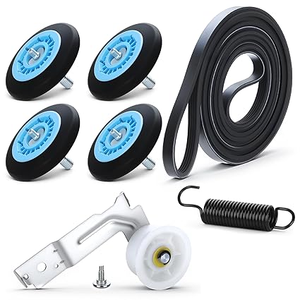 DV45H7000EW A2 DV42H5000EW A3 Parts Replacement for Samsung Dryer Roller Replacement Kit DC97-16782A Dryer Belt 6602-001655 Idler Pulley DC93-00634A Tension Spring DV42H5200EW A3 DV48H7400EW LUXRILIX