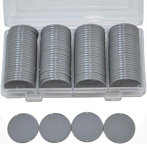 Vista 97 de SmartDealsPro juego de 100 fichas de aprendizaje de plástico opaco, de 1 pulgada, para juegos de fichas, minipóquer, con caja de almacenamiento