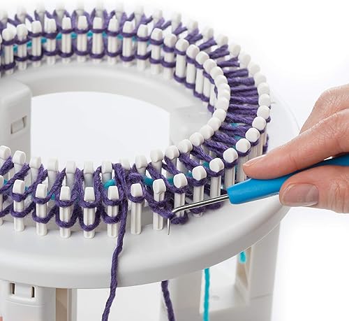 Miniatura 7 de Telar doble Authentic Knitting Board, giratorio y blanco