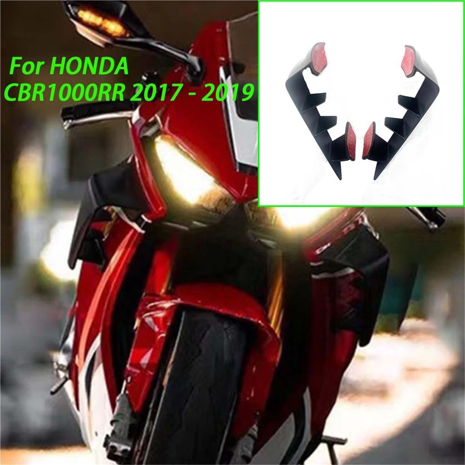Aerodinamica per Moto Per CBR1000RR 2017-2019 Kit spoiler anteriore | Fissa ala venti aletta aerodinamica spoiler carenatura alette