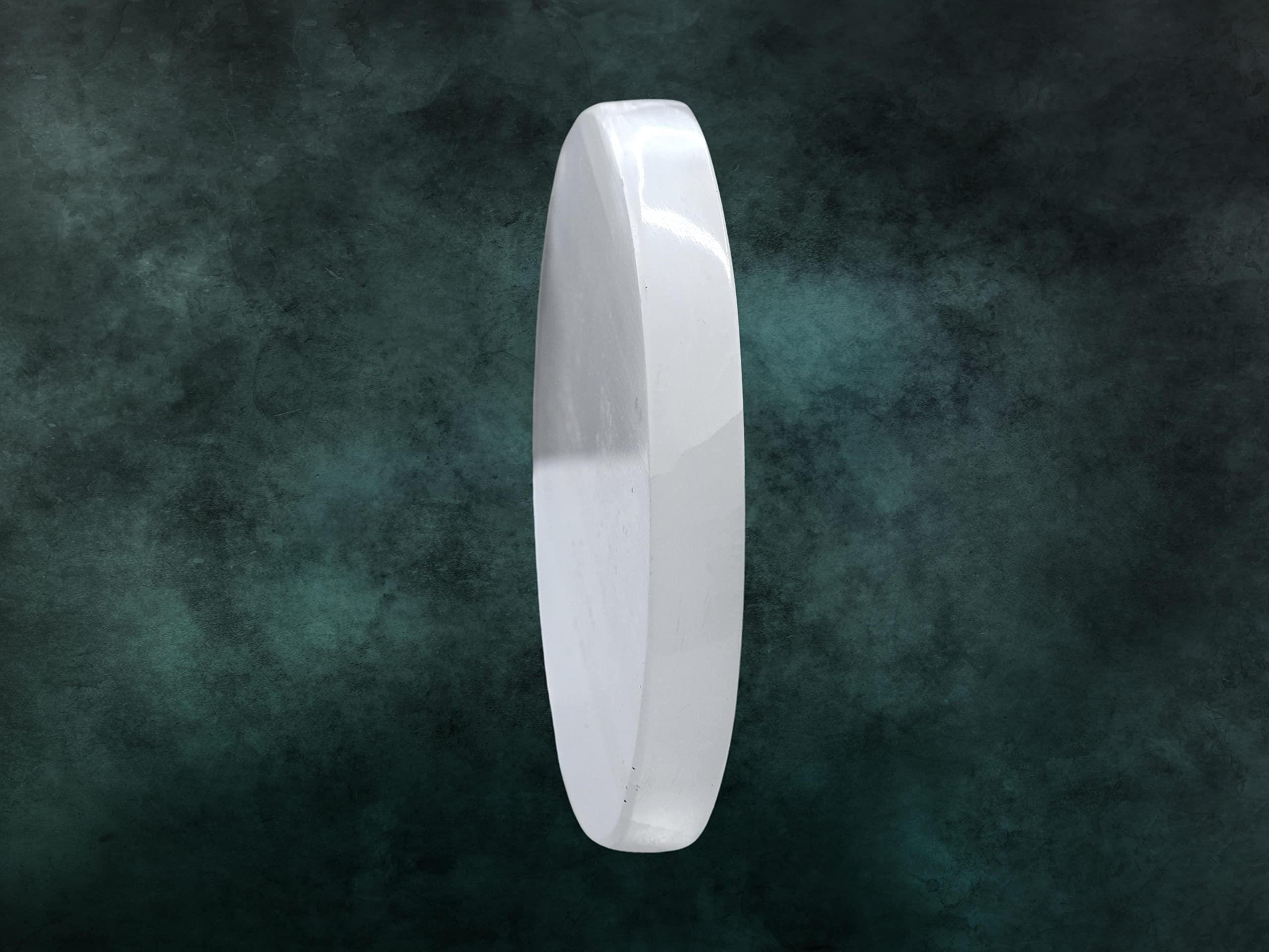 Amazing Gemstone, Piastra di ricarica in cristallo di selenite per cristalli e pietre curative, cubo di metatron inciso con piastra di cristallo di selenite da 4,3" (disco rotondo in selenite)